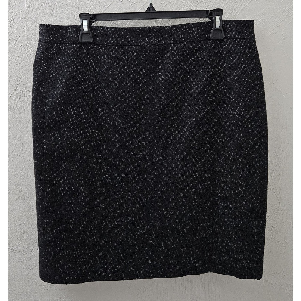 Ann Taylor Women's Black With White Dots Pencil Skirt Size 16 Career Work Lined